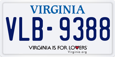 VA license plate VLB9388