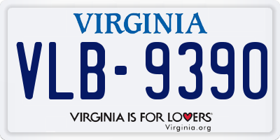 VA license plate VLB9390