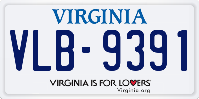 VA license plate VLB9391