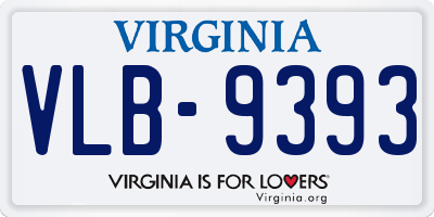 VA license plate VLB9393
