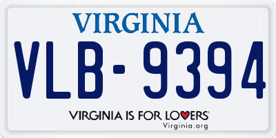 VA license plate VLB9394