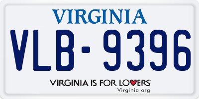 VA license plate VLB9396