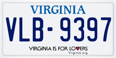 VA license plate VLB9397