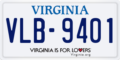 VA license plate VLB9401