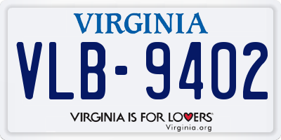 VA license plate VLB9402