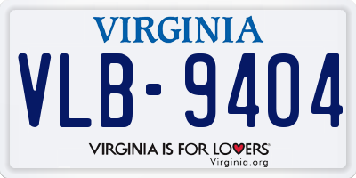 VA license plate VLB9404