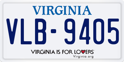 VA license plate VLB9405
