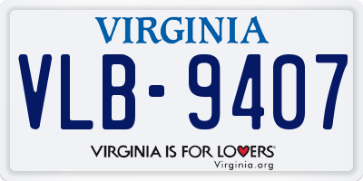 VA license plate VLB9407