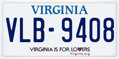 VA license plate VLB9408