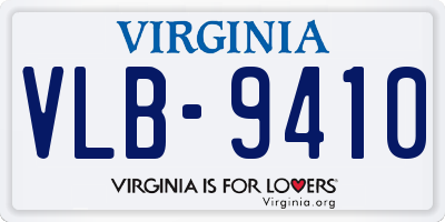 VA license plate VLB9410