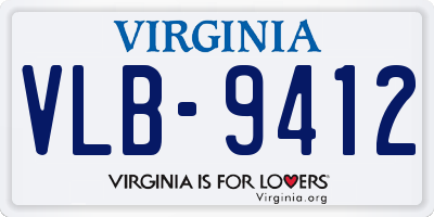 VA license plate VLB9412