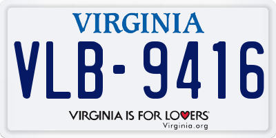 VA license plate VLB9416