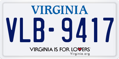 VA license plate VLB9417