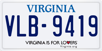 VA license plate VLB9419