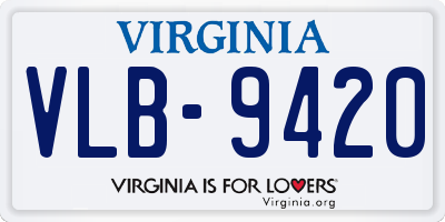 VA license plate VLB9420