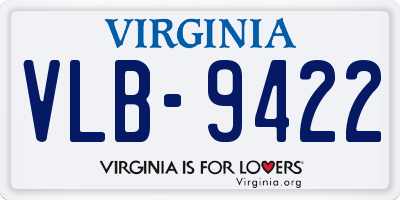 VA license plate VLB9422