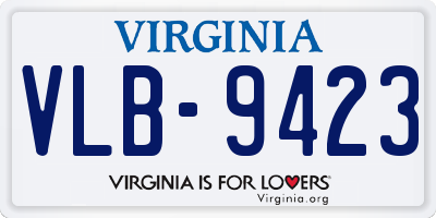 VA license plate VLB9423