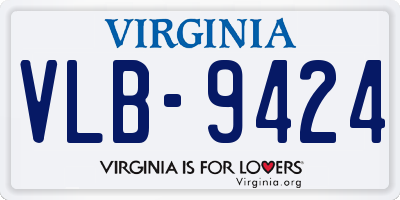 VA license plate VLB9424