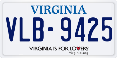VA license plate VLB9425