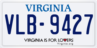 VA license plate VLB9427