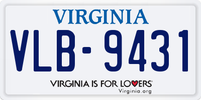 VA license plate VLB9431