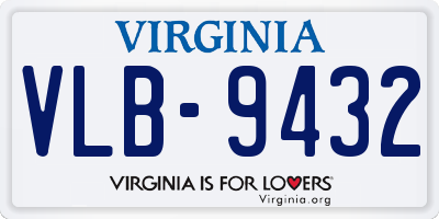 VA license plate VLB9432