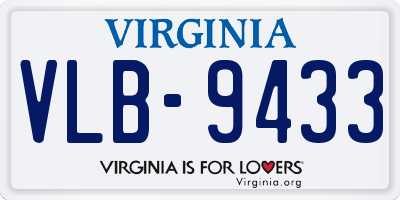 VA license plate VLB9433