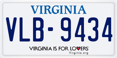 VA license plate VLB9434