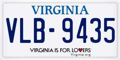 VA license plate VLB9435