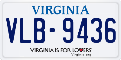 VA license plate VLB9436