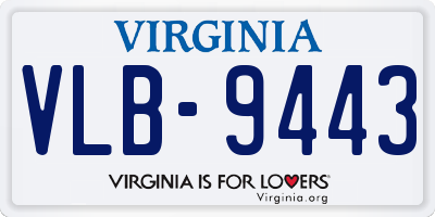 VA license plate VLB9443