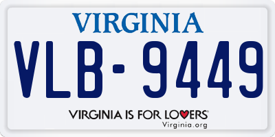 VA license plate VLB9449
