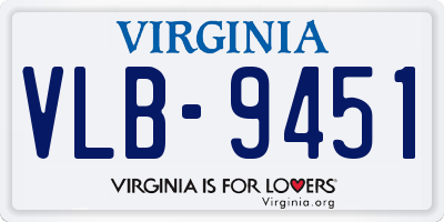 VA license plate VLB9451