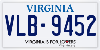 VA license plate VLB9452