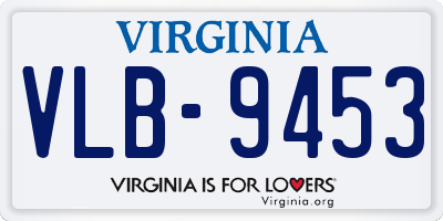 VA license plate VLB9453
