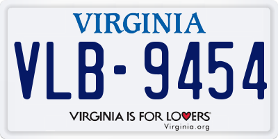 VA license plate VLB9454