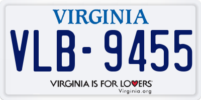 VA license plate VLB9455
