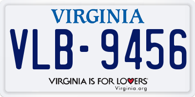 VA license plate VLB9456