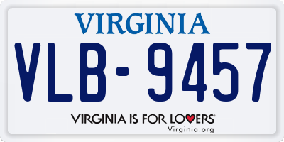VA license plate VLB9457
