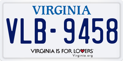 VA license plate VLB9458