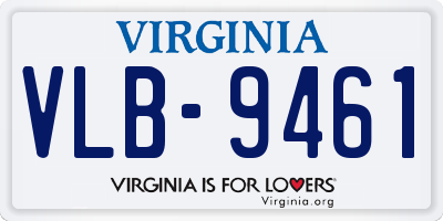 VA license plate VLB9461