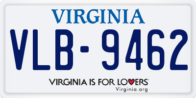 VA license plate VLB9462