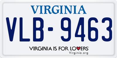 VA license plate VLB9463