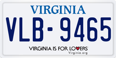 VA license plate VLB9465