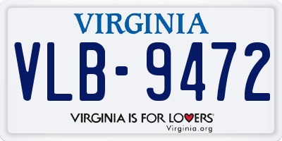 VA license plate VLB9472