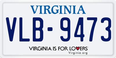 VA license plate VLB9473