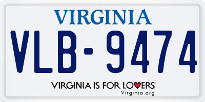 VA license plate VLB9474