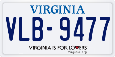 VA license plate VLB9477
