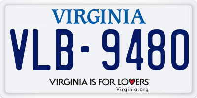 VA license plate VLB9480