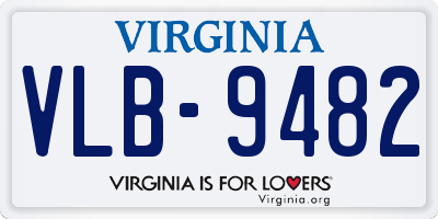 VA license plate VLB9482